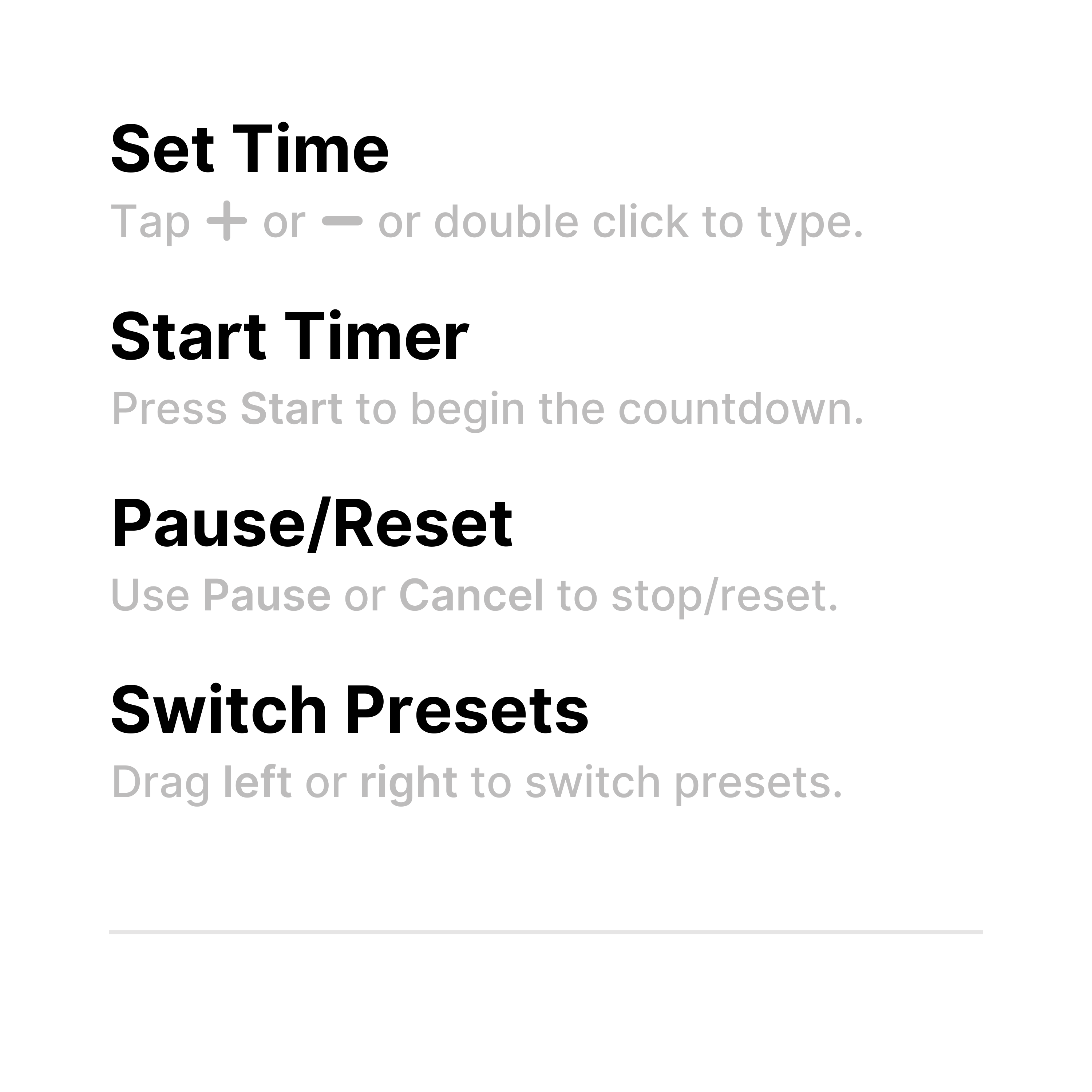 Timer Instructions